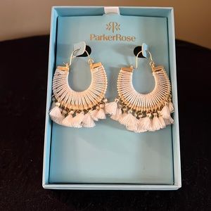 New White Bohemian Fringe Tassel Earrings